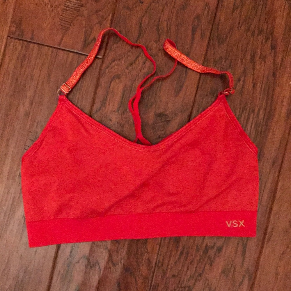 VSX red sports bra